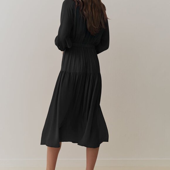 Cuyana Verano Dress tencel small black midi S - Picture 4 of 7